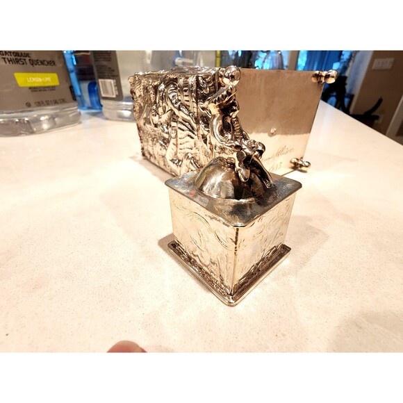 Antique Dutch Tea Caddy in 833 Silver Repousse By J.M. Van Kempen & Zoon 1800-49 - Picture 8 of 9